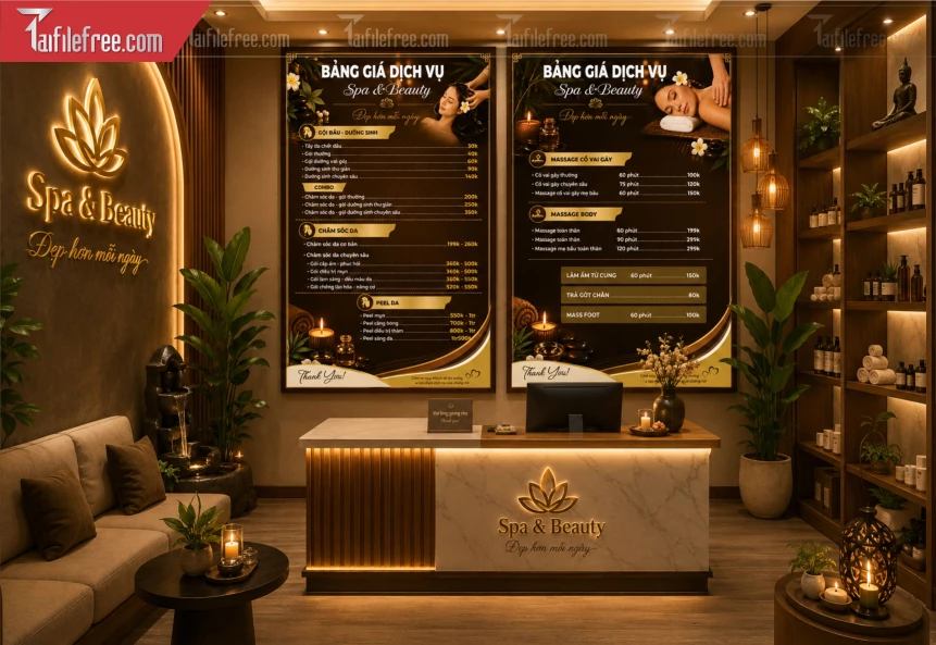 Menu Tiệm Spa_BH1322