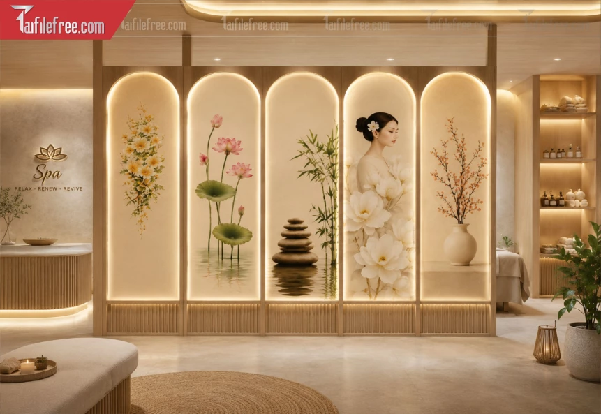 Mẫu Vách Trang Trí Tiệm Spa_BH1339