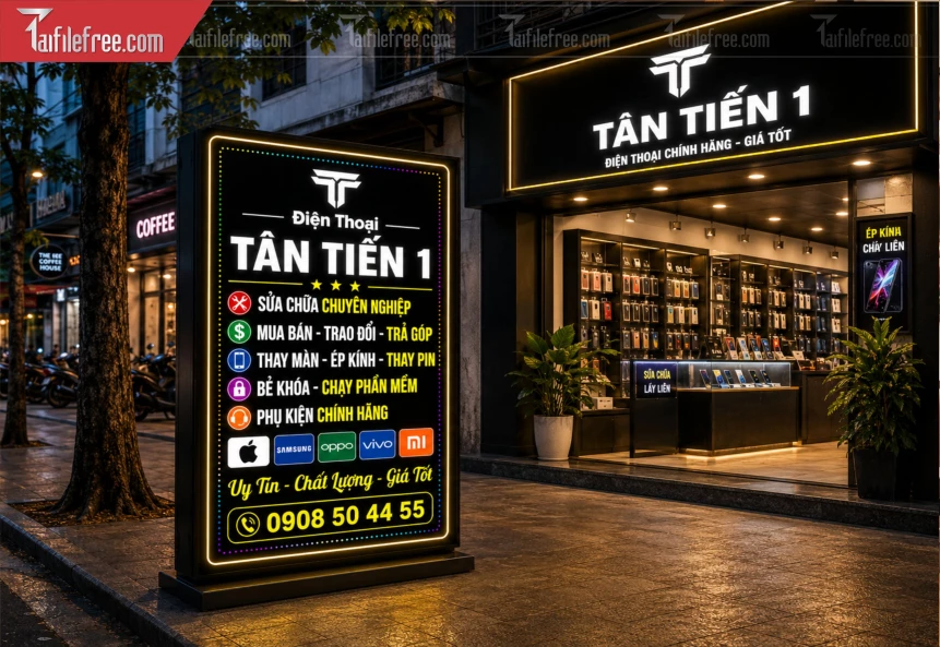 Biển Hiệu, Bảng Hộp Đèn Tiệm Điện Thoại_BH1348