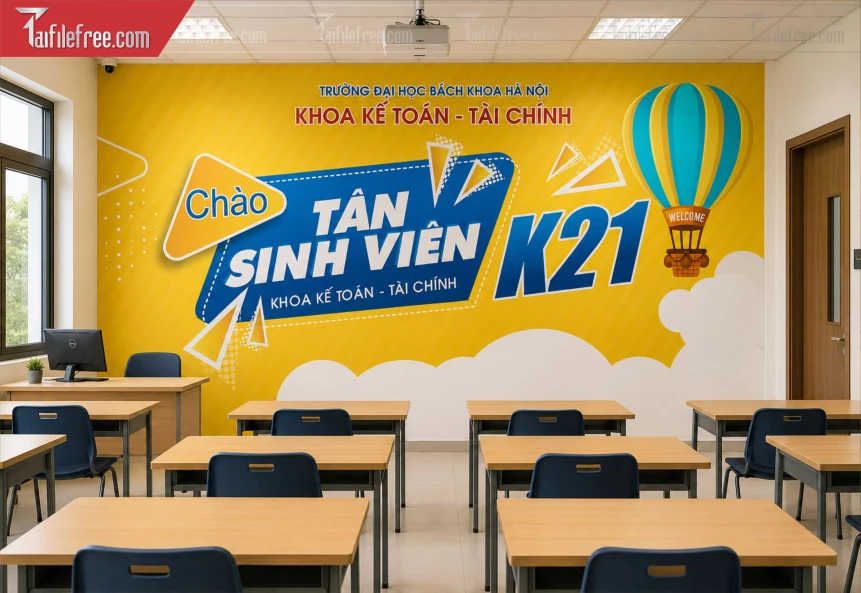 Mẫu Phông Nền Trang Trí Lớp Khoa Kế Toán Tân Sinh Viên_BH1363
