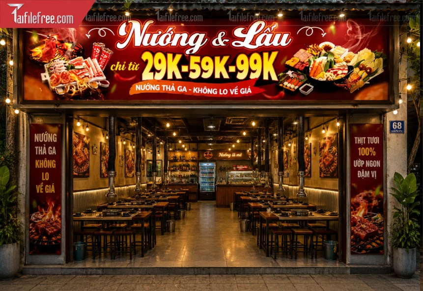 Biển Quảng Cáo, Bảng Hiệu Quán Nướng_BH1373