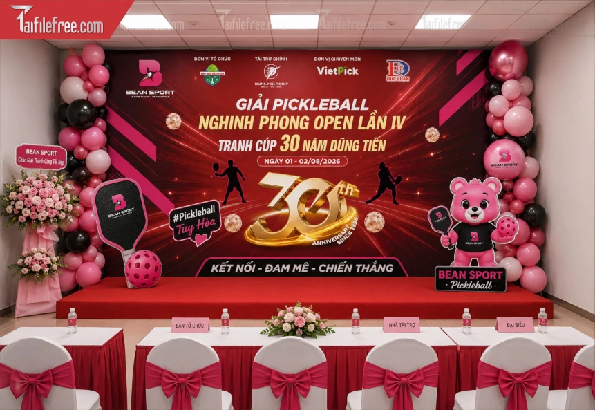 Mẫu Phông Nền Thể Thao Pickleball_BH1376