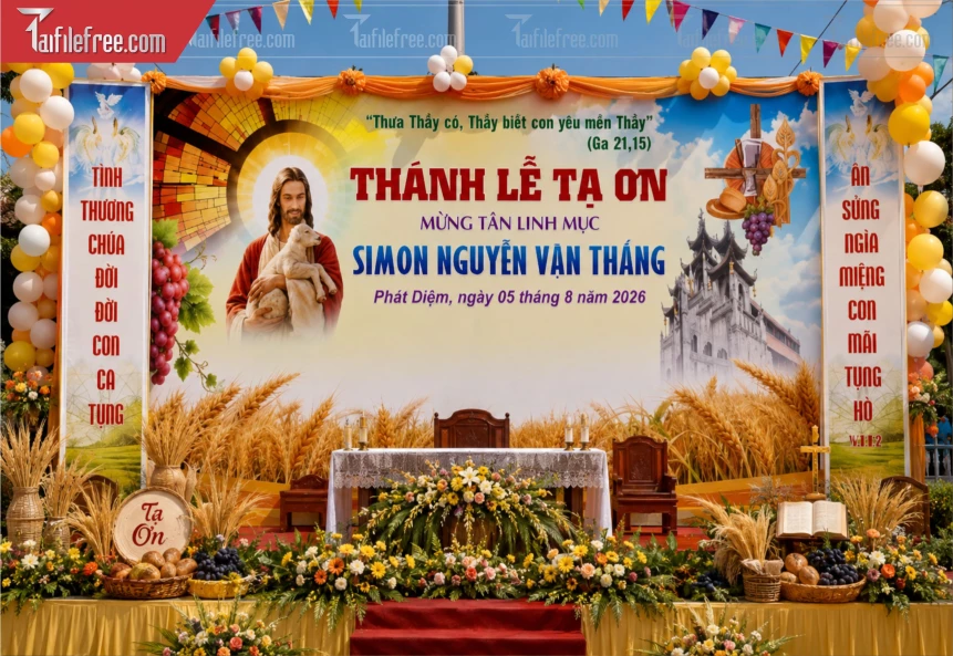 Mẫu Phông Nền Lễ Thánh Lễ Tạ Ơn_BH1392