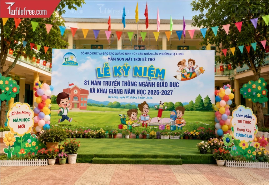Mẫu Phông Nền Lễ Kỷ Niệm Và Khai Giảng_BH1397