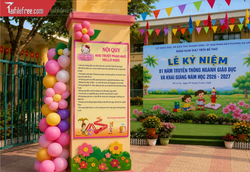 Mẫu Bảng Nội Quy Khu Trượt Phao_BH1399