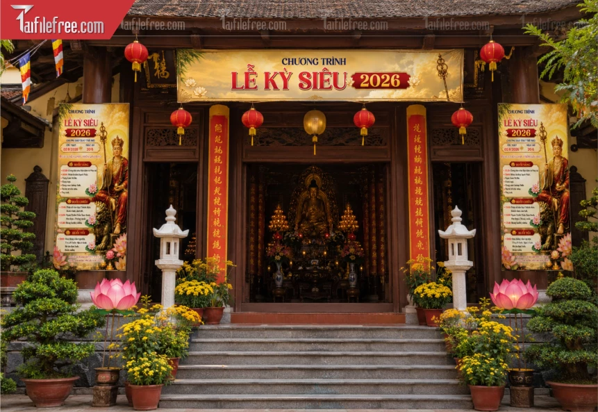 Mẫu Poster Lễ Kỳ Siêu_BH1407