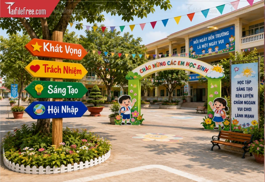 Mẫu Biển Chỉ Dẫn Kỹ năng/Mục Tiêu Cho Học Sinh_BH1412