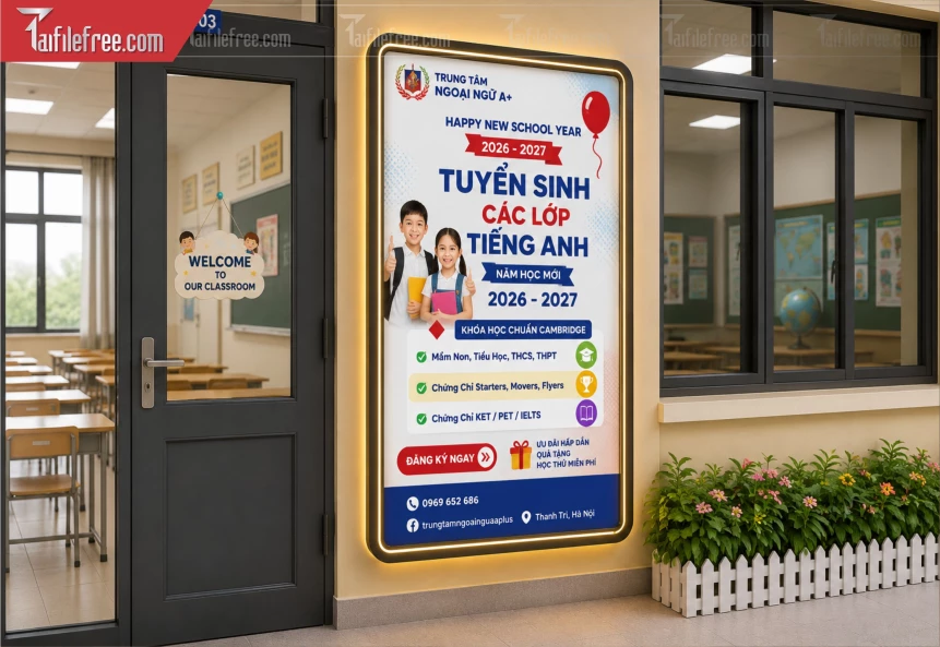 Biển Hiệu, Bảng Hộp Đèn Tiệm Tuyển Sinh_BH1418