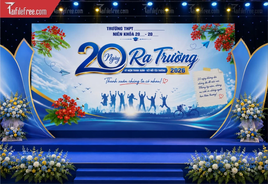 Mẫu Phông Nền Kỷ Niệm 20 Năm Ngày Ra Trường_BH1428