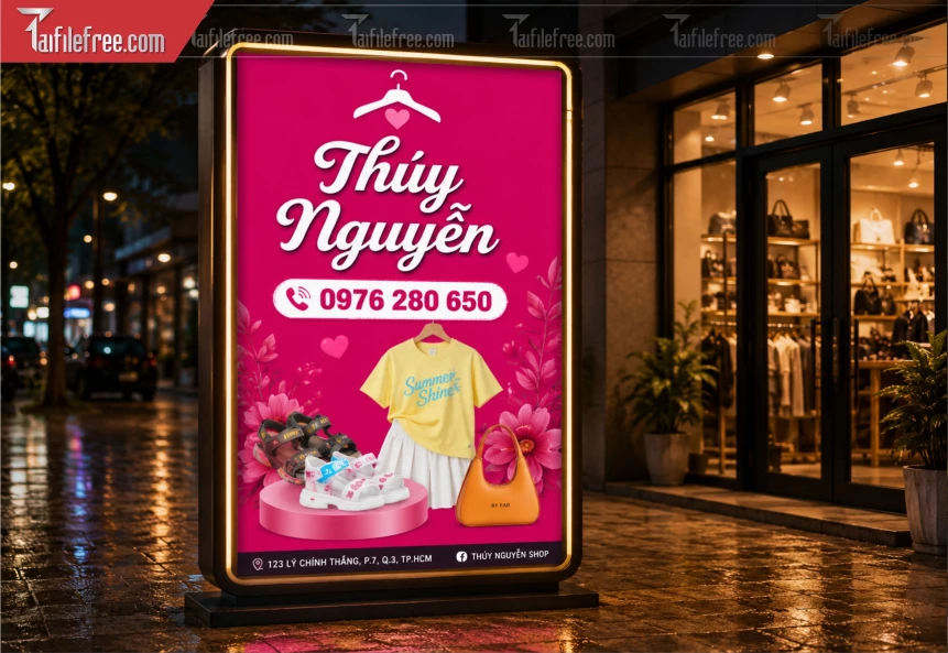 Biển Hiệu, Bảng Hộp Đèn Tiệm Thời Trang_BH1433