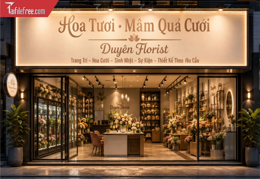 Biển Quảng Cáo, Bảng Hiệu Tiệm Hoa_BH1424
