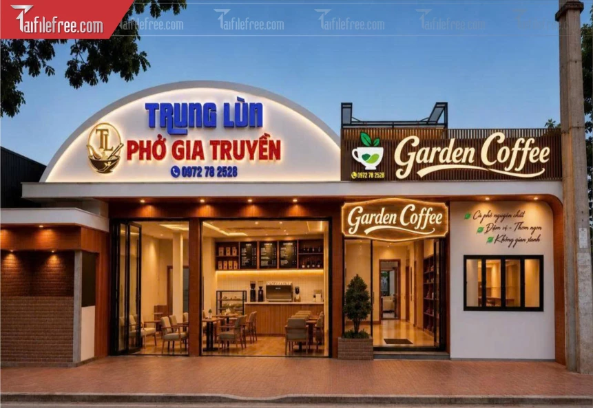 Biển Quảng Cáo, Bảng Hiệu Tiệm Phở Và Caffe_BH1440