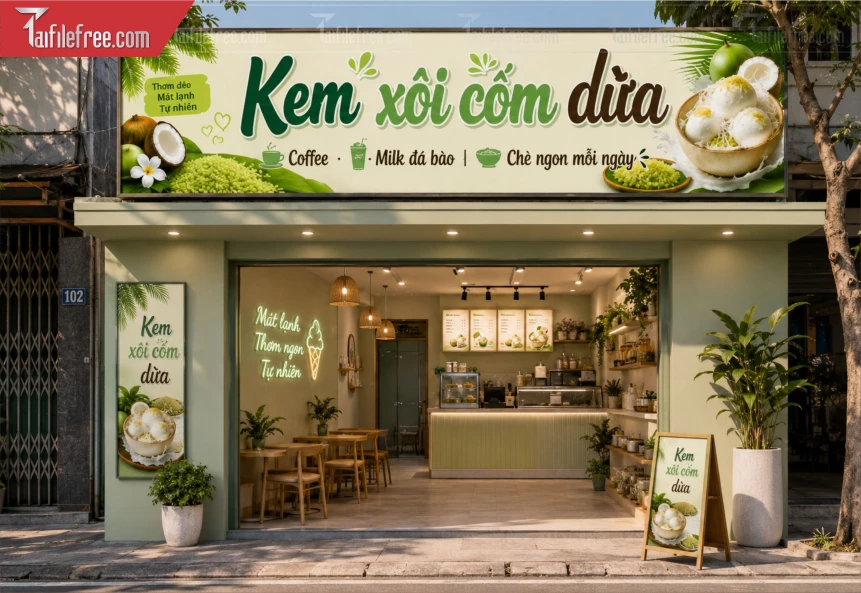 Biển Quảng Cáo, Bảng Hiệu Tiệm Kem_BH1464