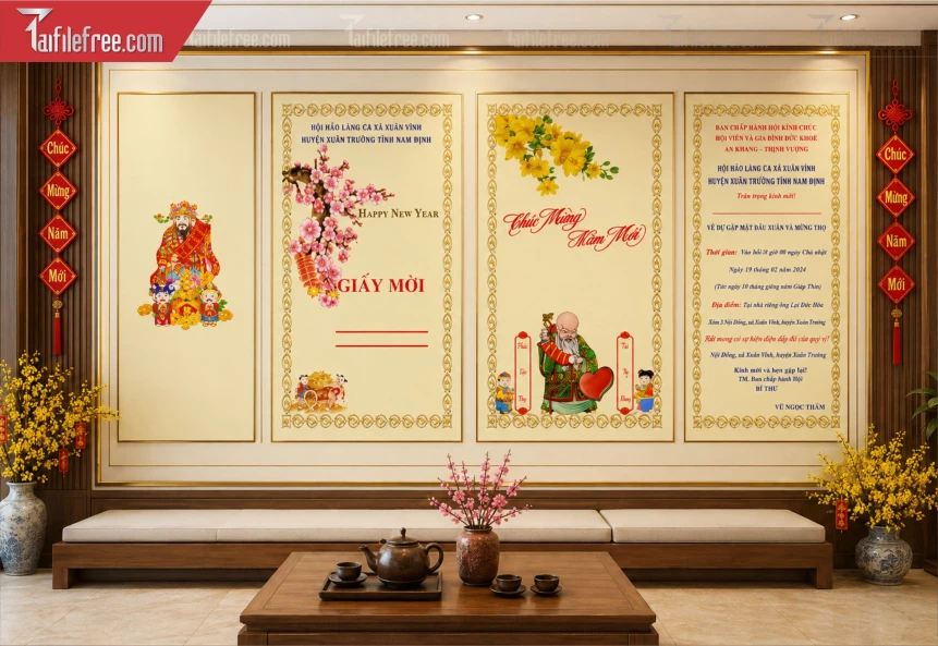 Mẫu Thư Mời Mừng Thọ_BH1487