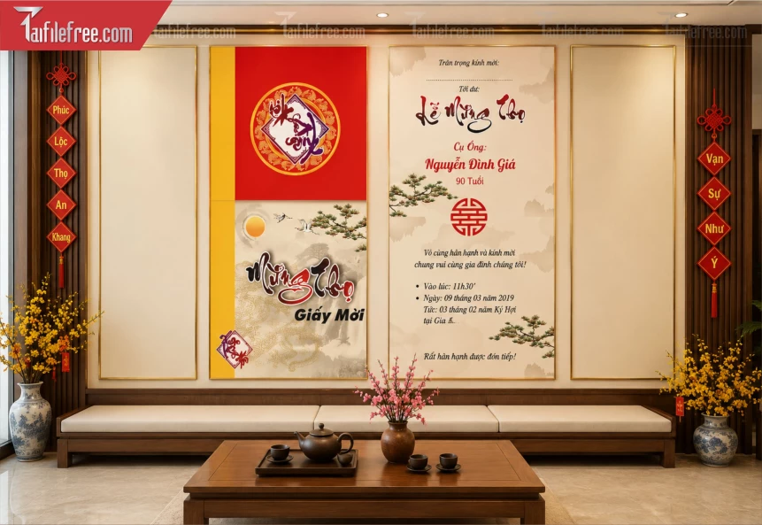 Mẫu Thư Mời Mừng Thọ_BH1489