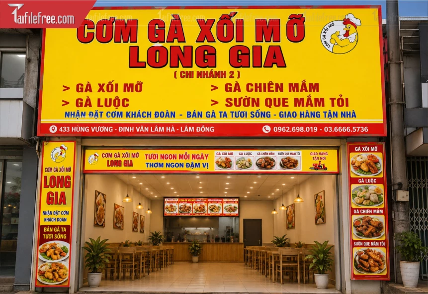 Biển Quảng Cáo, Bảng Hiệu Tiệm Cơm Gà_BH1499