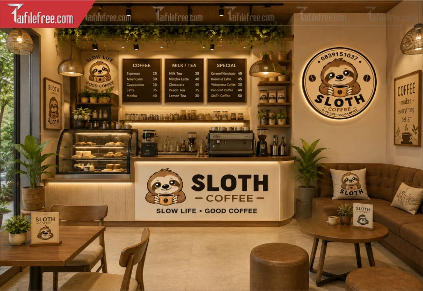 Mẫu Mô Hình Trang Trí Tiệm Caffe_BH14501