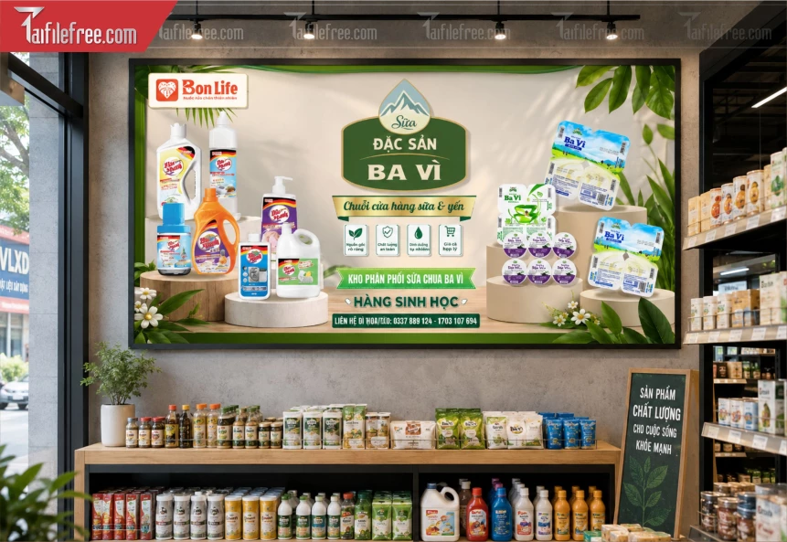 Mẫu Banner Trang Trí Tiệm Sữa_BH1506