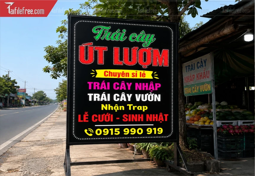 Biển Hiệu, Bảng Hộp Đèn Tiệm Trái Cây_BH1520