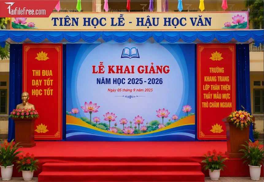 Mẫu Phông Nền Lễ Khai Giảng_BH1531