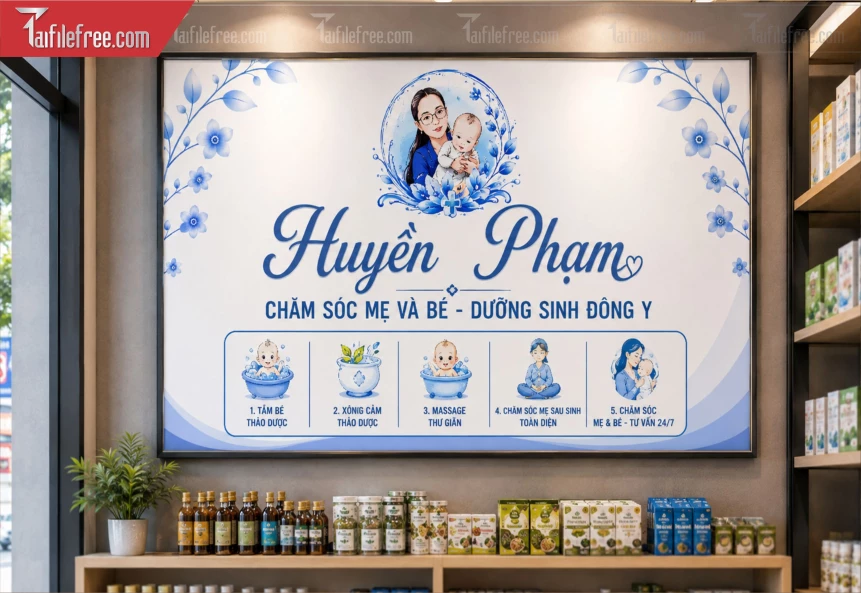Mẫu Banner Trang Trí Tiệm Mẹ Và Bé_BH1537