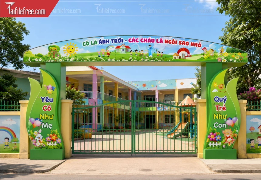 Mẫu Cổng Trường Mầm Non_BH1540