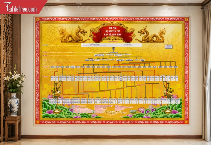 Mẫu Gia Phả Dòng Họ, Gia Tộc File Corel_BH1546