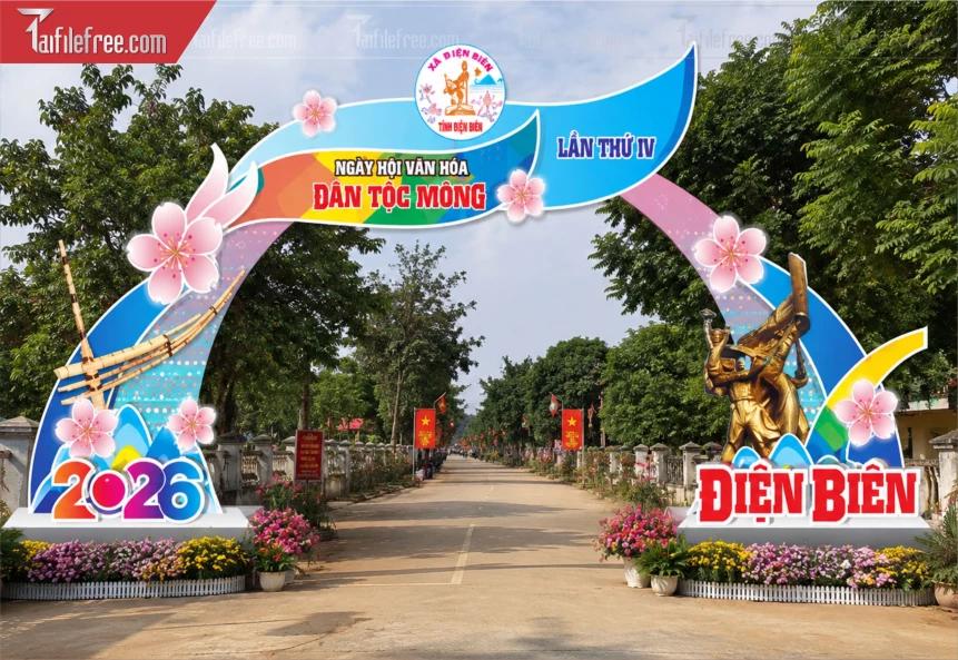 Mẫu Cổng Chào Ngày Hội Văn Hóa Dân Tộc Mông Lần Thứ IV Tại Tỉnh Điện Biên_BH1558