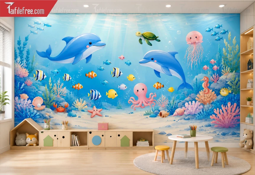 Mẫu Tranh Cá Heo Trang Trí Đẹp_BH1566