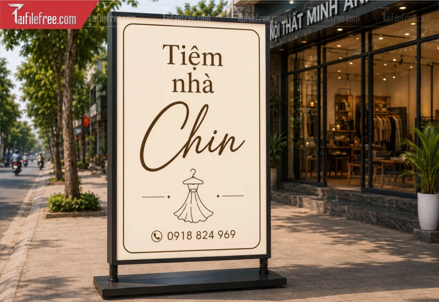 Biển Hiệu, Bảng Hộp Đèn Tiệm Áo Quần_BH1572