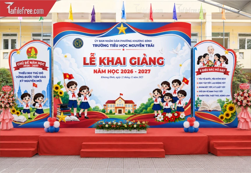 Mẫu Phông Nền Lễ Khai Giảng_BH1575
