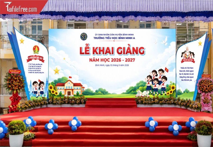 Mẫu Phông Nền Lễ Khai Giảng_BH1576