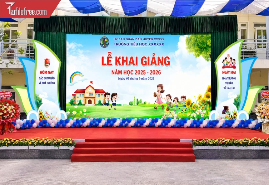 Mẫu Phông Nền Lễ Khai Giảng_BH1586