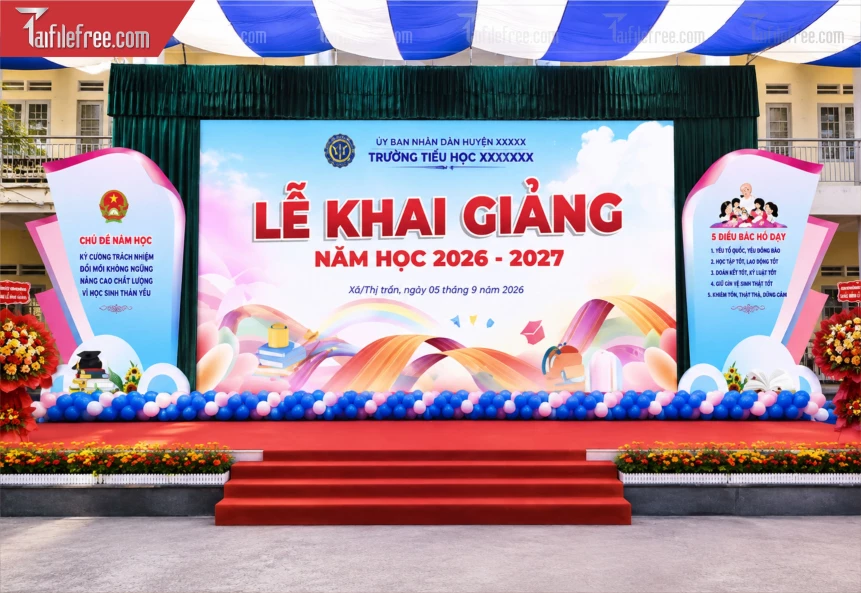 Mẫu Phông Nền Lễ Khai Giảng_BH1587