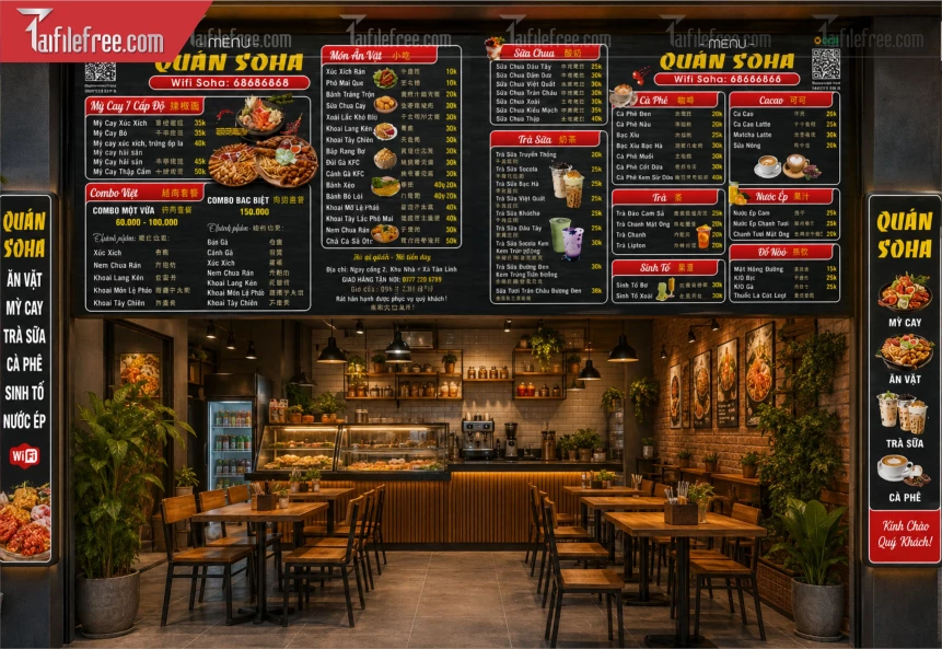 Menu Tiệm Caffe_BH1588