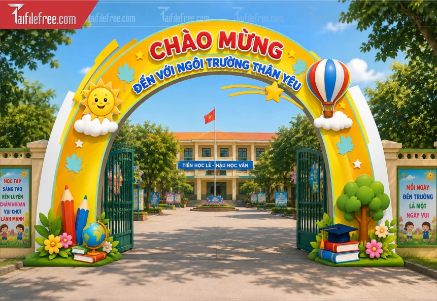 Mẫu Cổng Chào Trường Học_BH1589