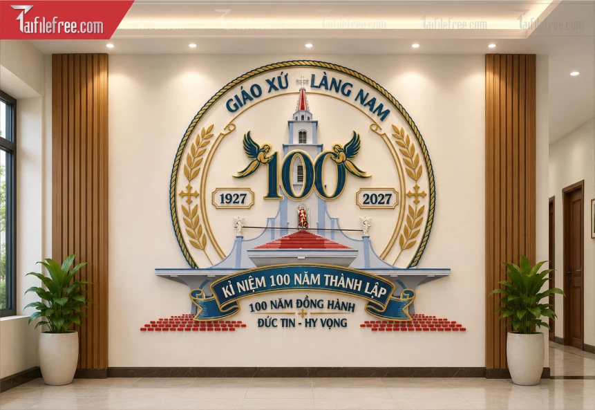 Mẫu Logo Kỷ Niệm 100 Năm Thành Lập Giáo Xứ Làng Nam_BH1590