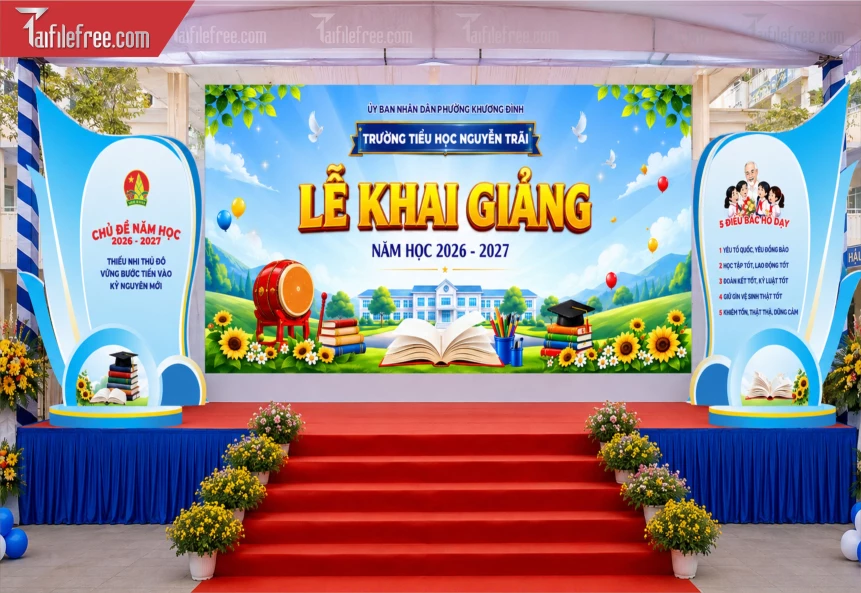 Mẫu Phông Nền Lễ Khai Giảng_BH1591