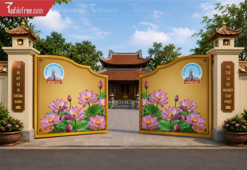Mẫu Dcal Trang Trí Cổng Chùa Đẹp_BH1592