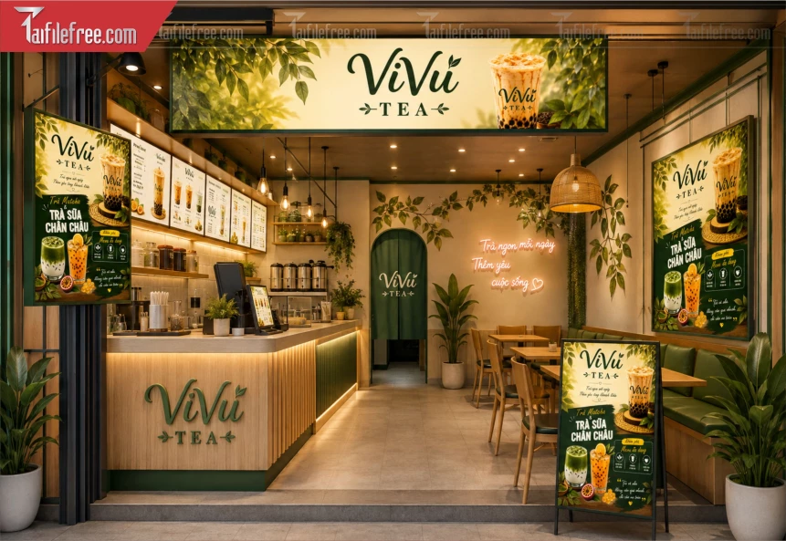 Mẫu Banner Trang Trí Tiệm Trà Sữa_BH1593