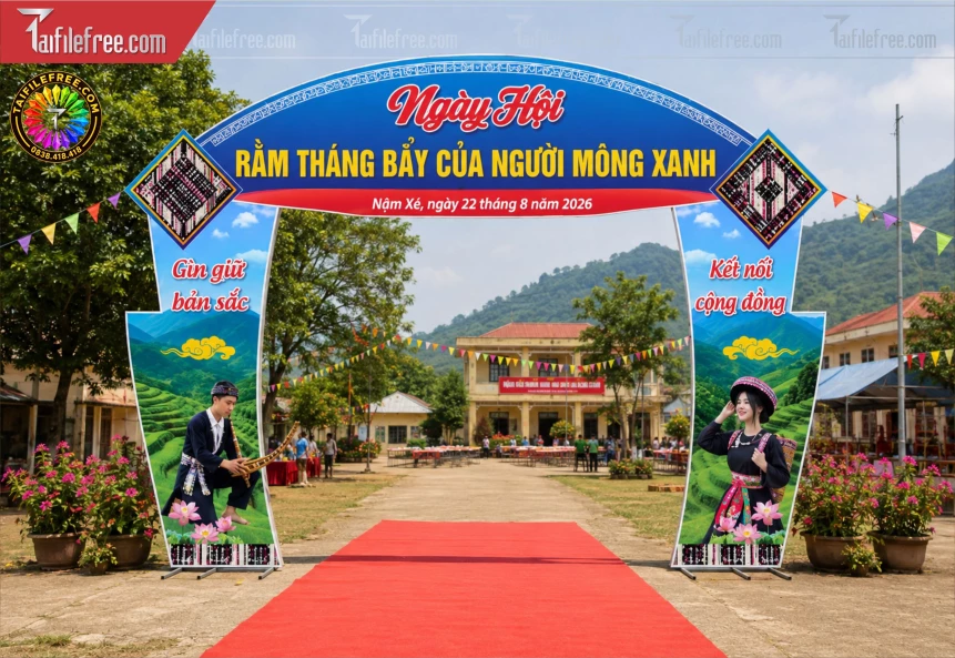 Mẫu Cổng Chào Ngày Hội Tháng 7_BH1606