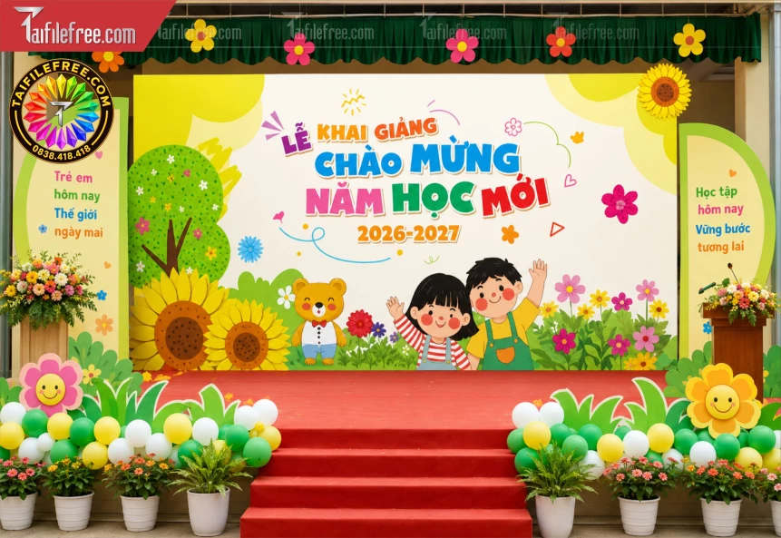Mẫu Phông Nền Chào Mừng Năm Học Mới_BH1613