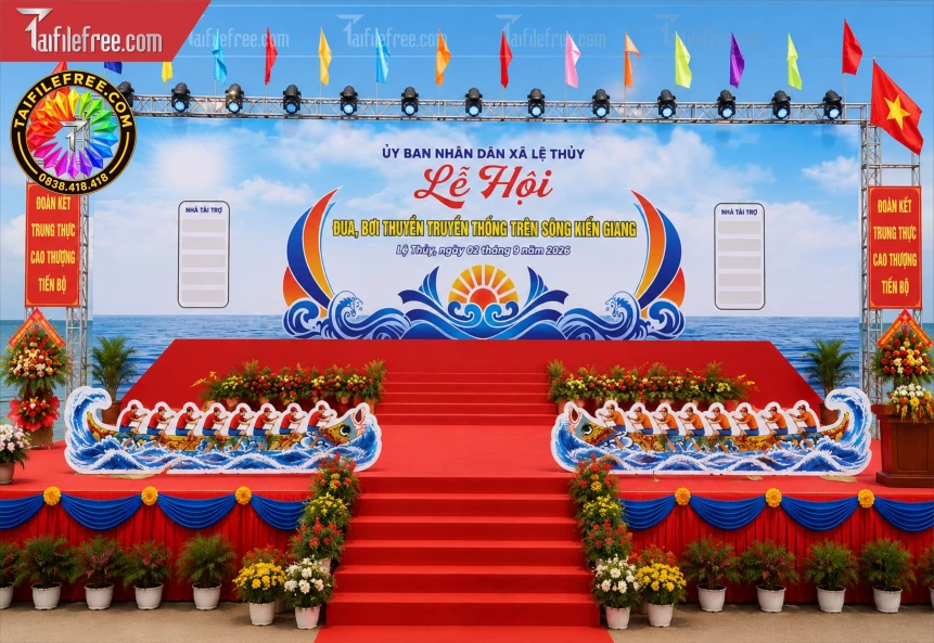 Mẫu Lễ Hội Lễ Hội Đua, Bơi Thuyền Truyền Thống Trên Sông Kiên Giang_BH1615