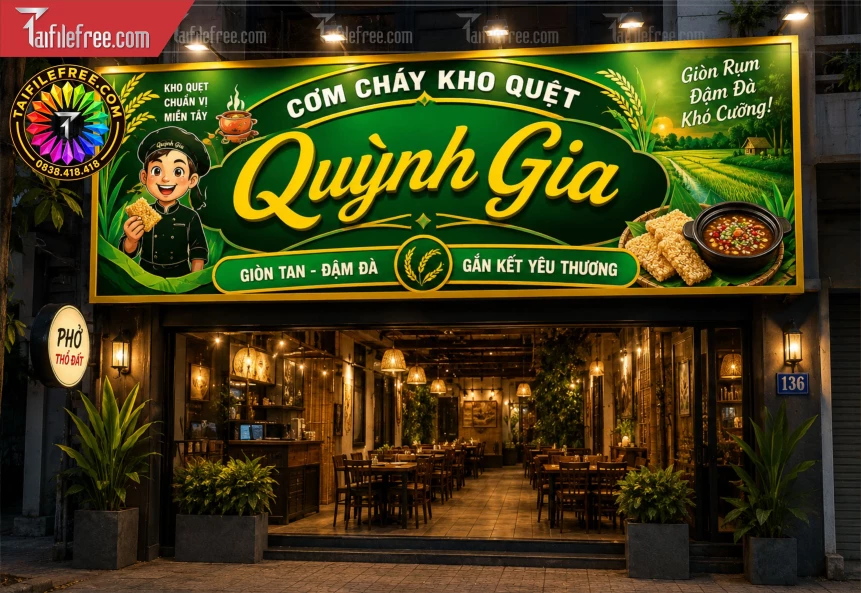 Biển Quảng Cáo, Bảng Hiệu Tiệm Cơm Cháy_BH1619