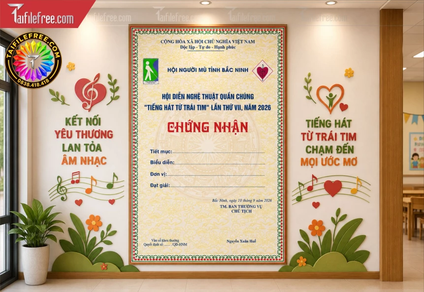 Mẫu Giấy Chứng Nhận Hội Diễn Nghệ Thuật_BH1623