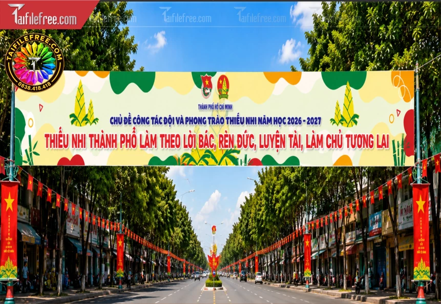 Mẫu Băng Rôn Phong Trào Thiếu Nhi_BH1632