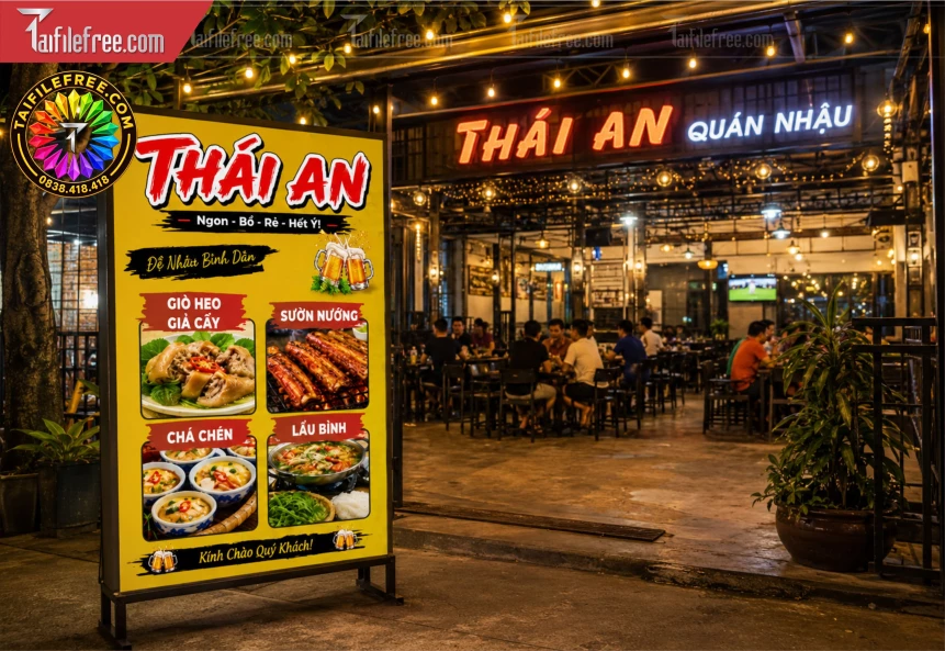 Biển Hiệu, Bảng Hộp Đèn Quán Nhậu_BH1635