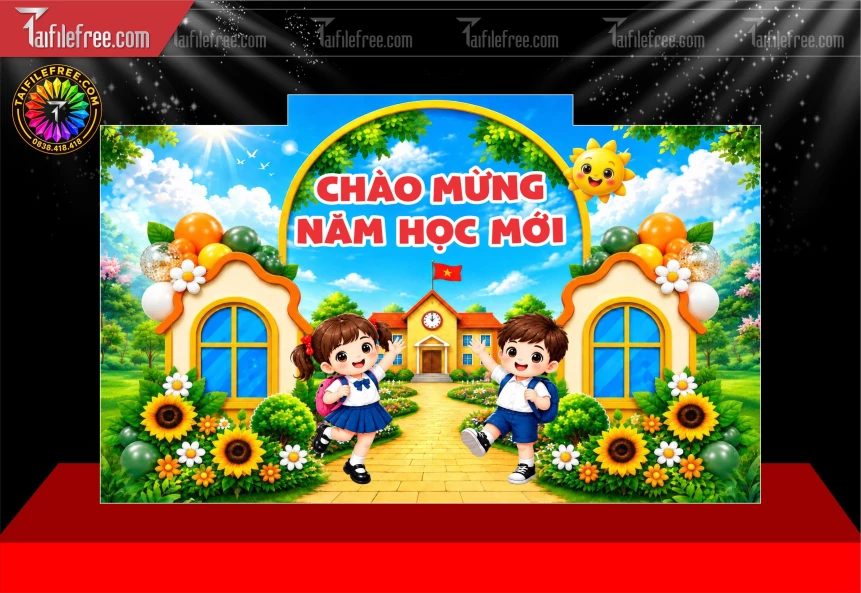 Mẫu Phông Nền Chào Năm Học Mới_BH1653