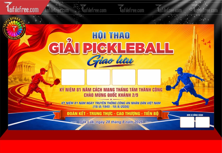 Mẫu Phông Nền Thể Thao Pickleball_BH1671