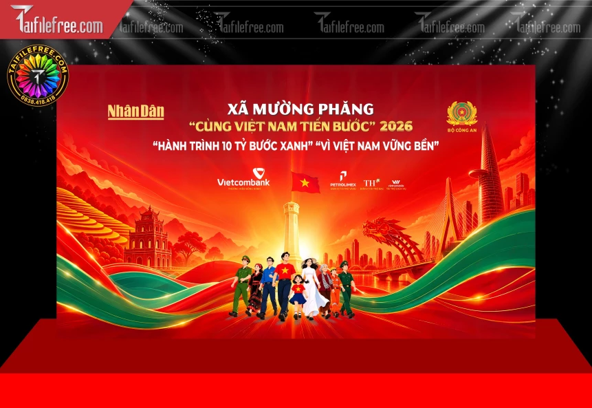 Mẫu Phông Nền Cùng Việt Nam Tiến Bước_BH1673